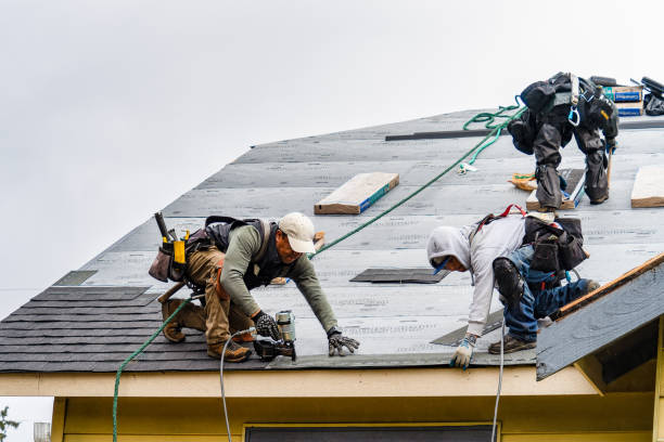 Professional Gutter Installation technician working in Cost, TX